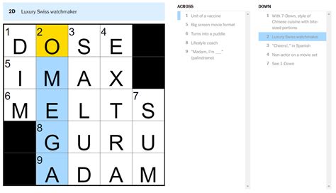 swiss watchmaker nyt crossword